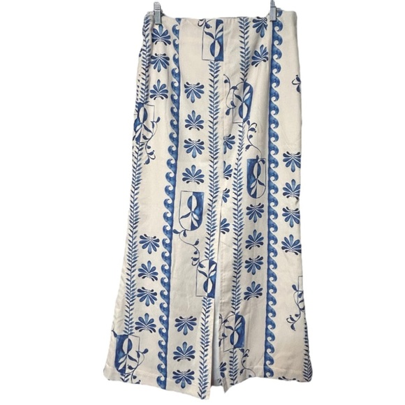 Peppermayo born for Bordeaux linen midi skirt Floral Wave - Picture 5 of 9